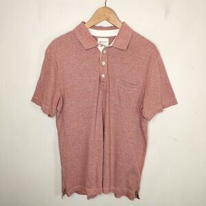 Billy Reid Polo Shirt Short Sleeve Pink Cotton Pocket
